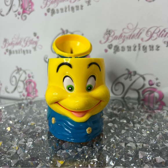 Disney mug cup flip top little mermaid flounder Fish Figurine Yellow Blue Decor - Picture 6 of 9